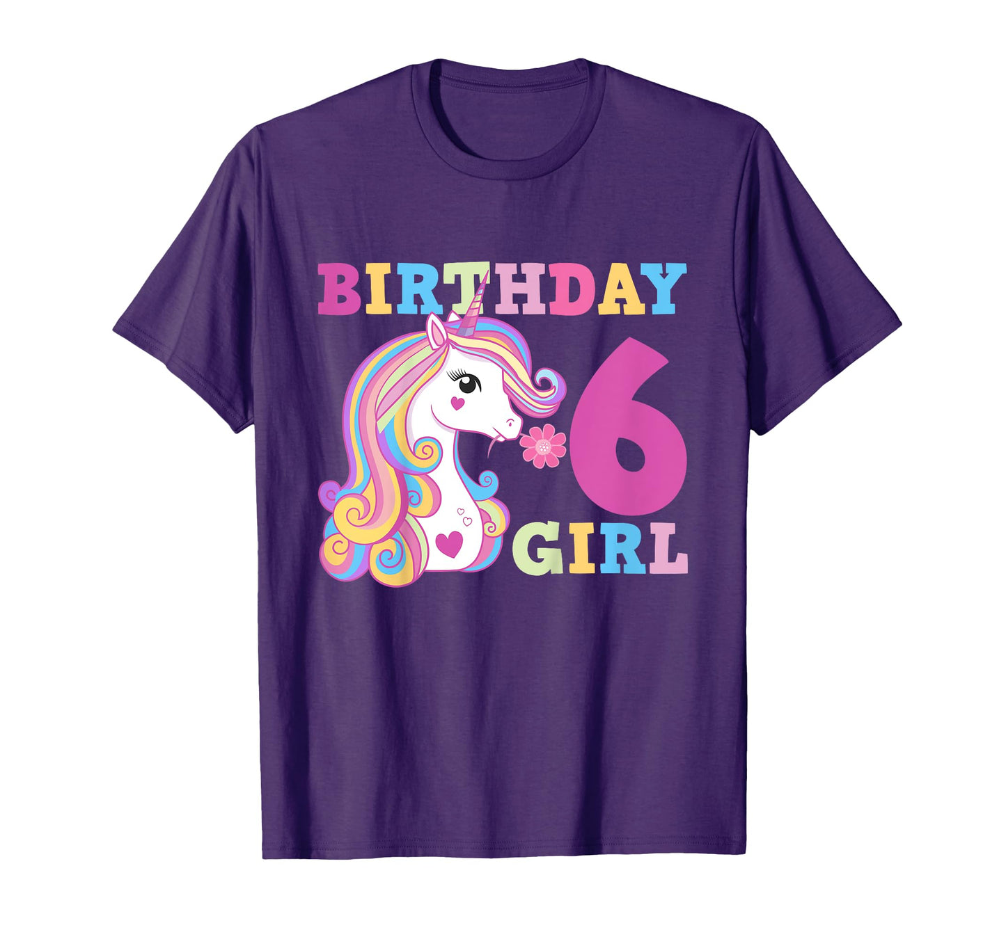 Unicorn Birthday Girl 6 T-Shirt