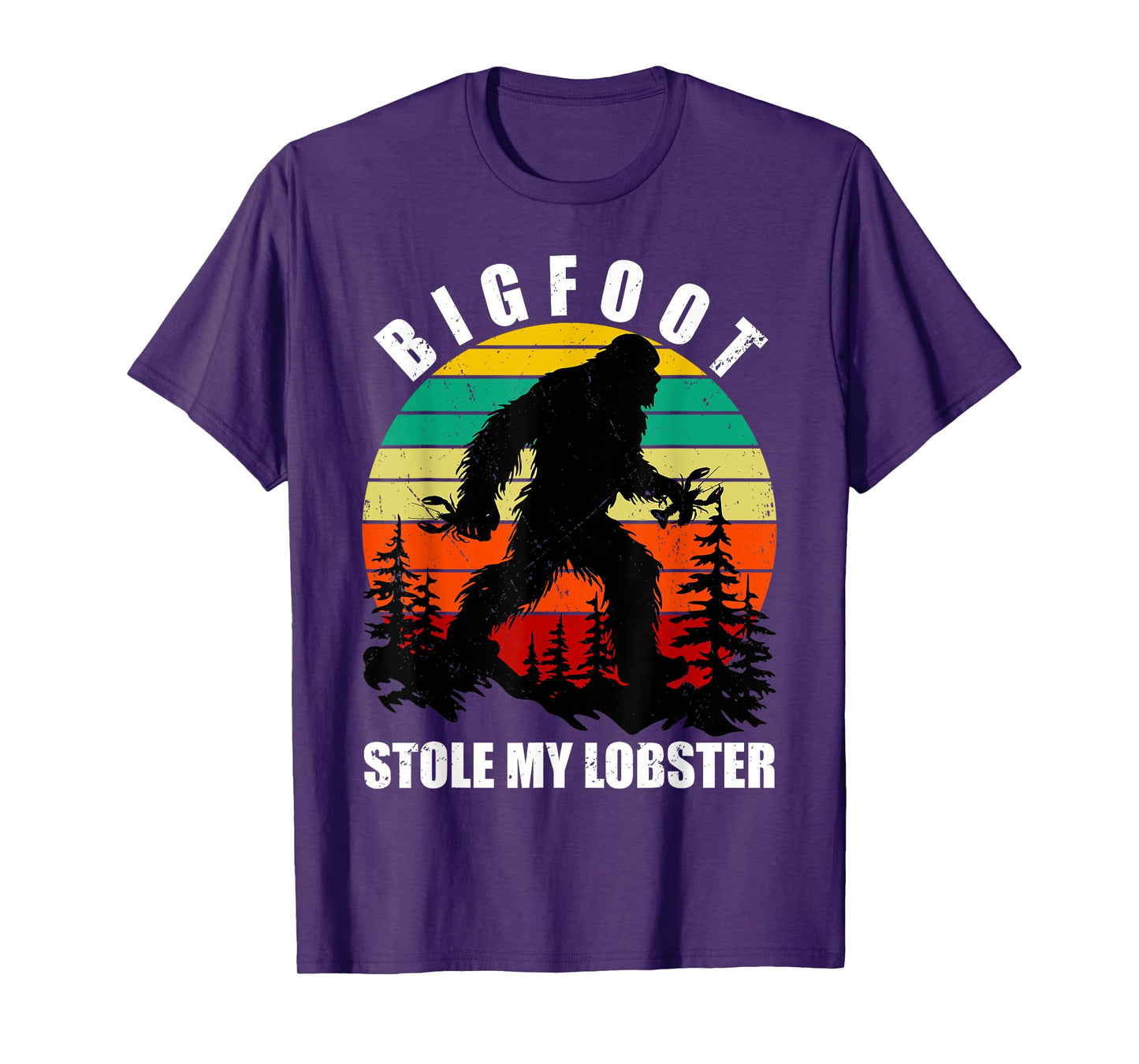 Funny Maine State Bigfoot Stole My Lobster Sc-Fi Sasquatch T-Shirt