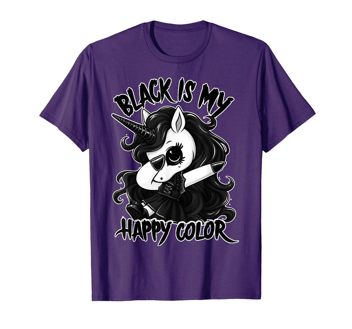 Gothic Unicorn Dabbing - Black is my lucky colour T-Shirt