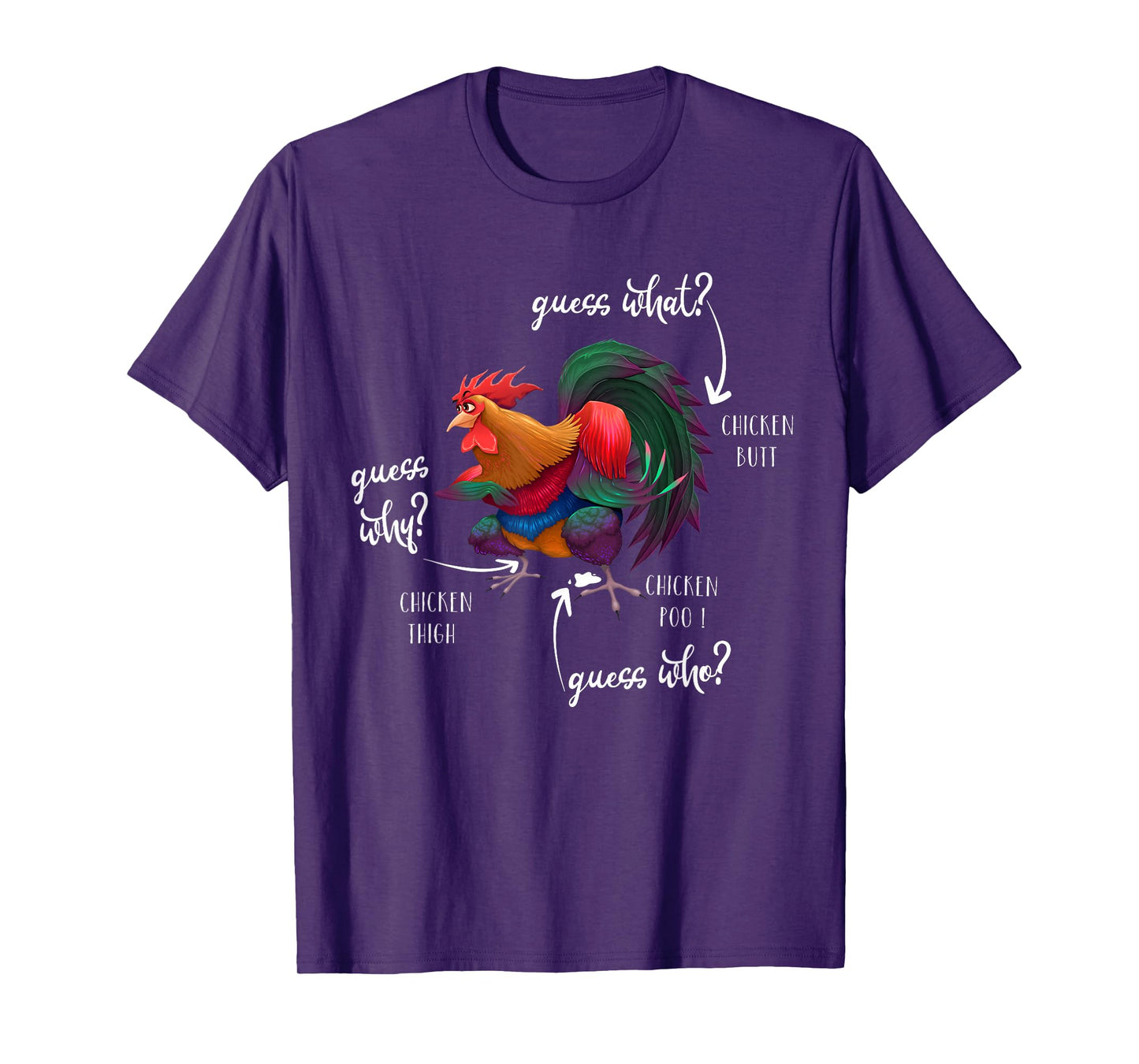 Guess What Chicken Butt Guess Why Chicke Thigh Guess Who Poo T-Shirt