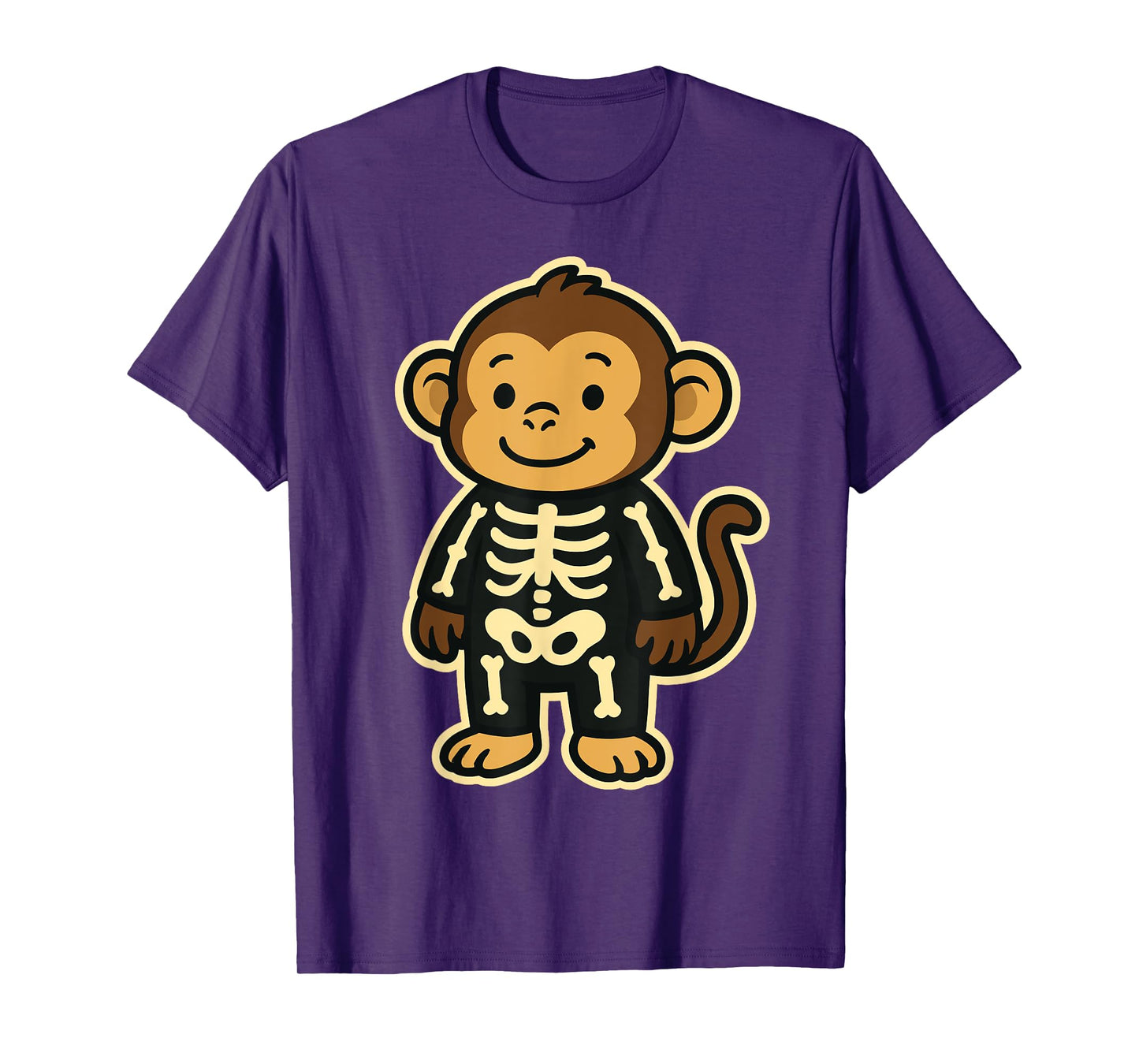 Funny Monkey Skeleton Costume for Kids Boys Girls Halloween T-Shirt