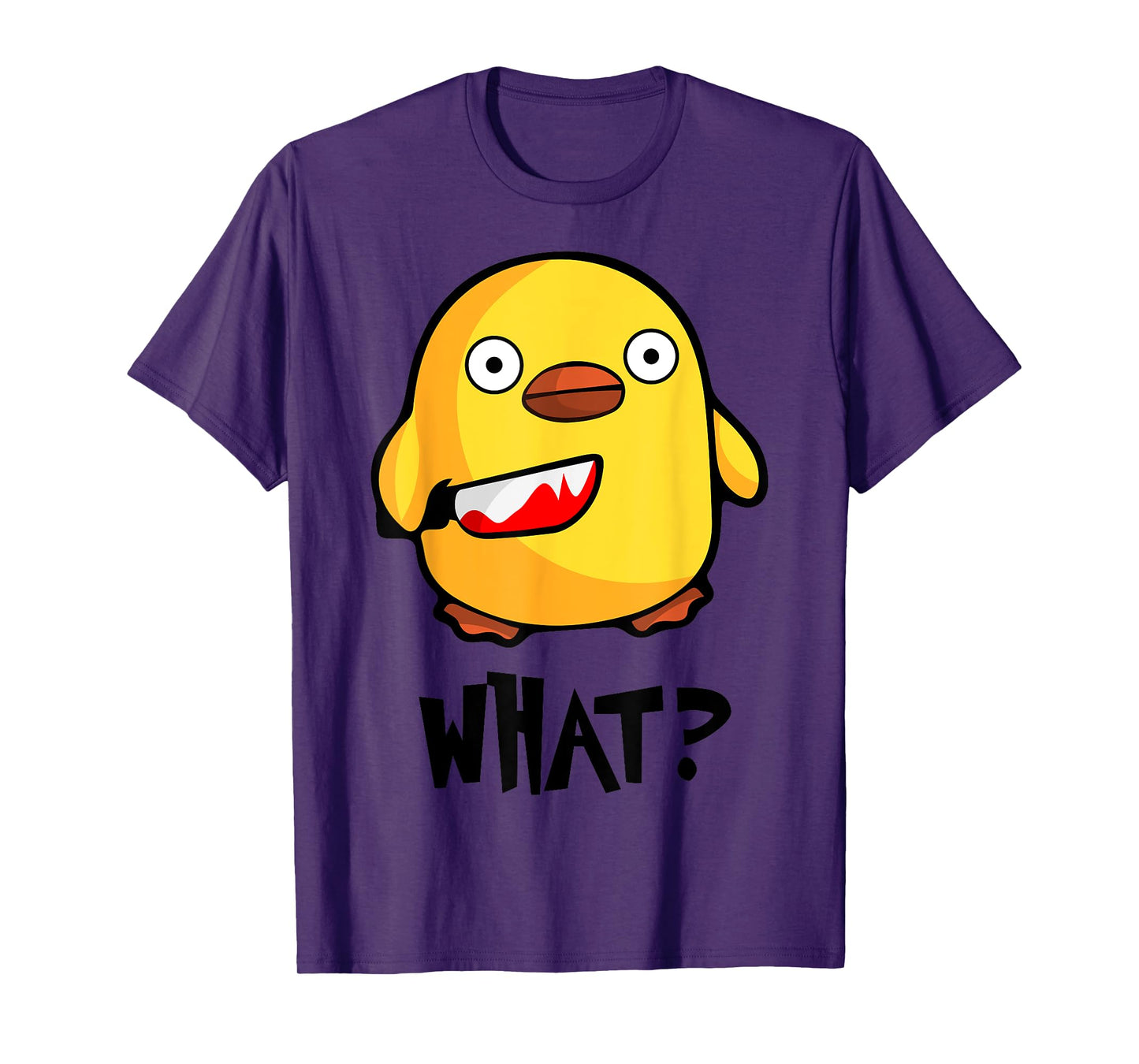 Chicken What? Funny Cute baby chick with knife T-Shirt