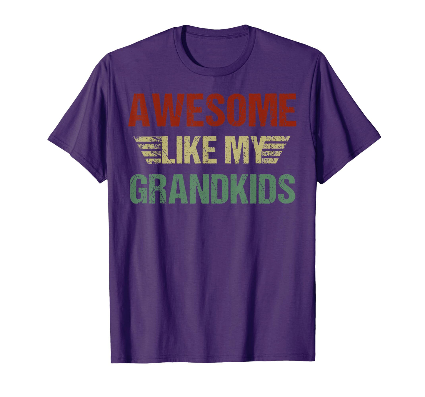 Vintage Awesome Like My Grandkids Funny Fathers Day Dad Papa T-Shirt