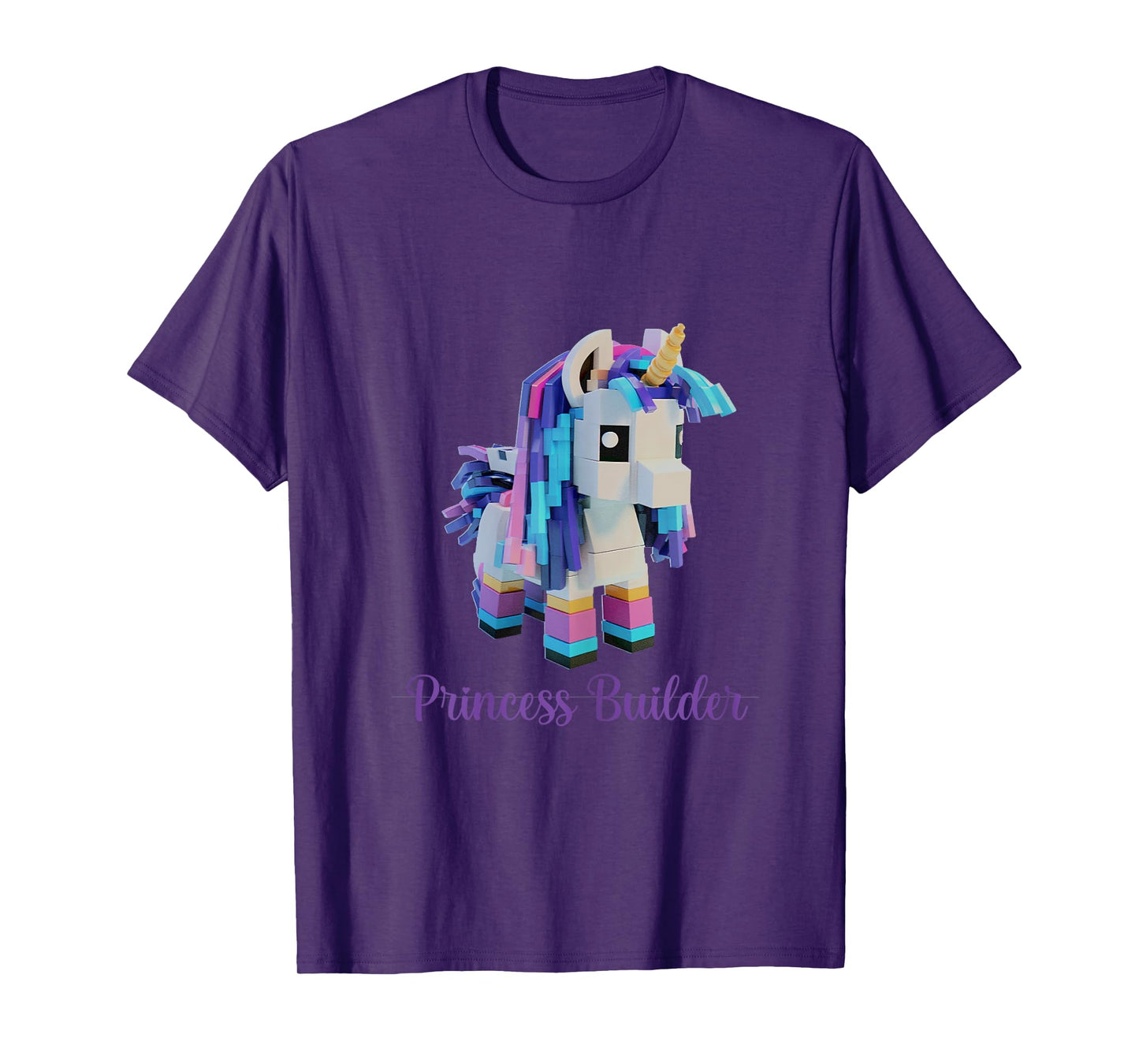 Unicorn Building Blocks Bricks Girl Birthday Gift T-Shirt
