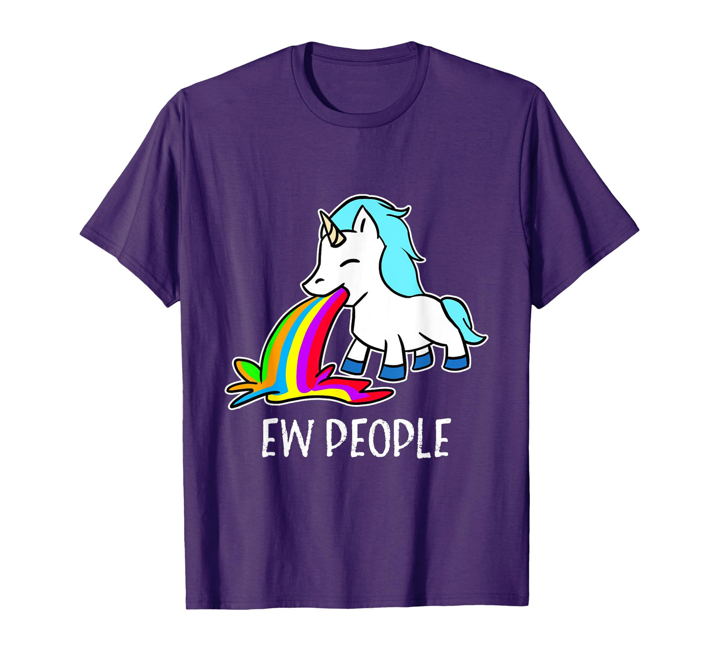 Ew, People Unicorn Vomiting Rainbow Funny Introvert T-Shirt T-Shirt