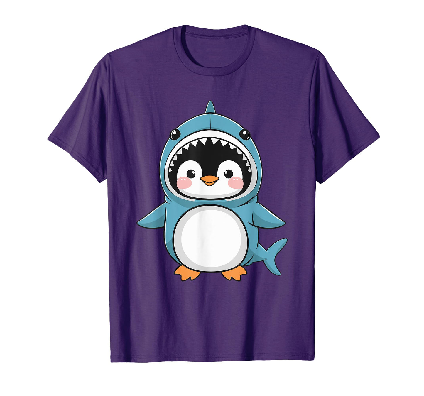 Cute Penguin Dressed As Shark Funny Kawaii Penguin T-Shirt