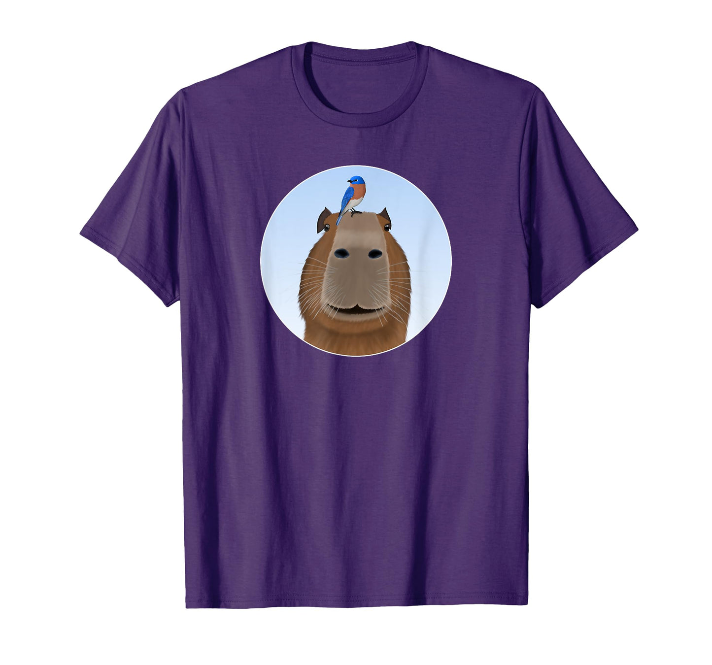 Capybara with Bluebird Bird Birdwatching Birding Animal T-Shirt