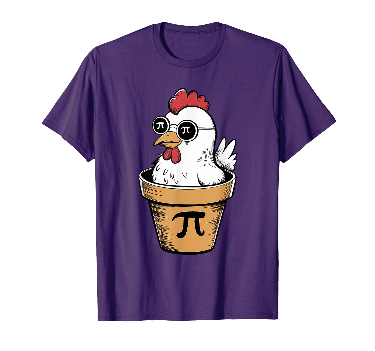 Funny Chicken Pot Pi 3.14 Math Science Pi Symbol Teacher Kid T-Shirt