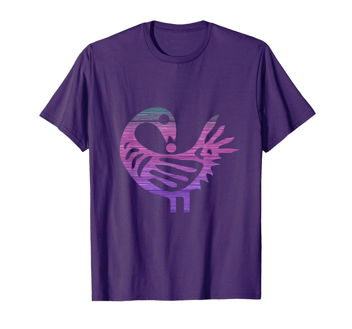 Sankofa Bird Simple Purple Afrocentric Adinkra Symbol T-Shirt