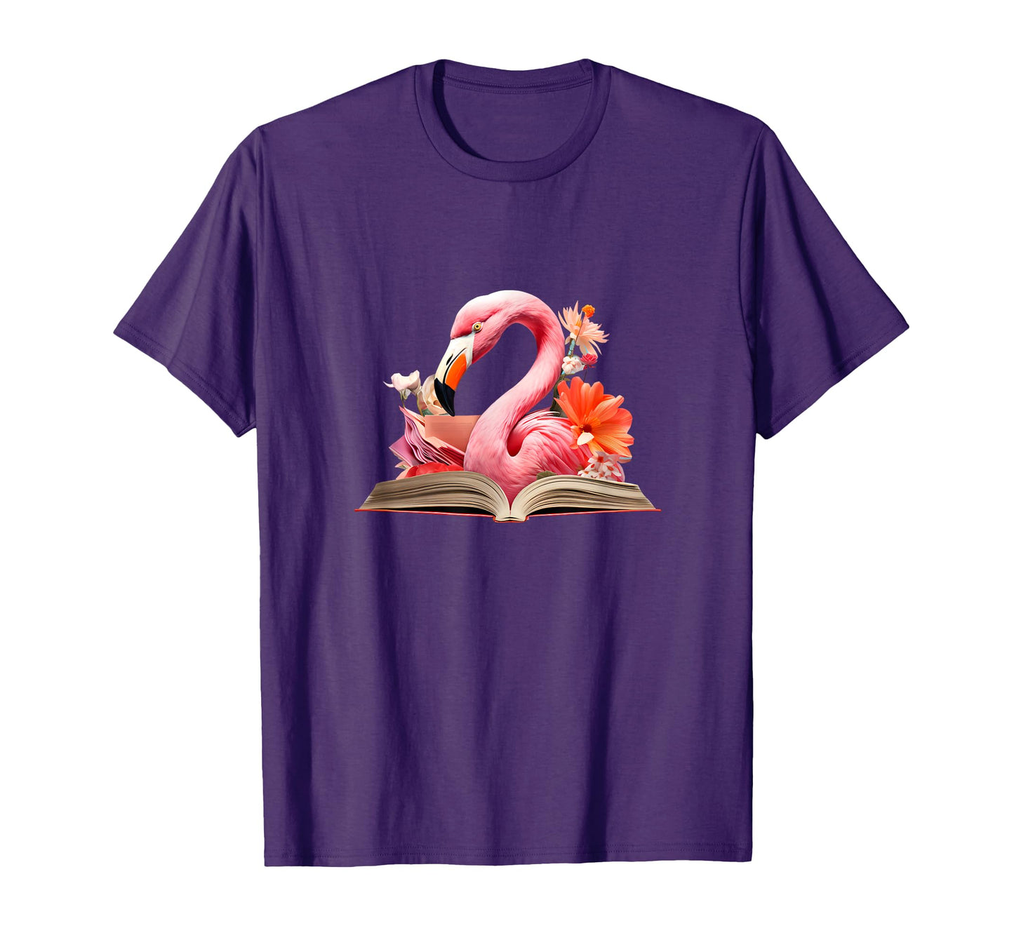 Flamingo Reading Book T-Shirt