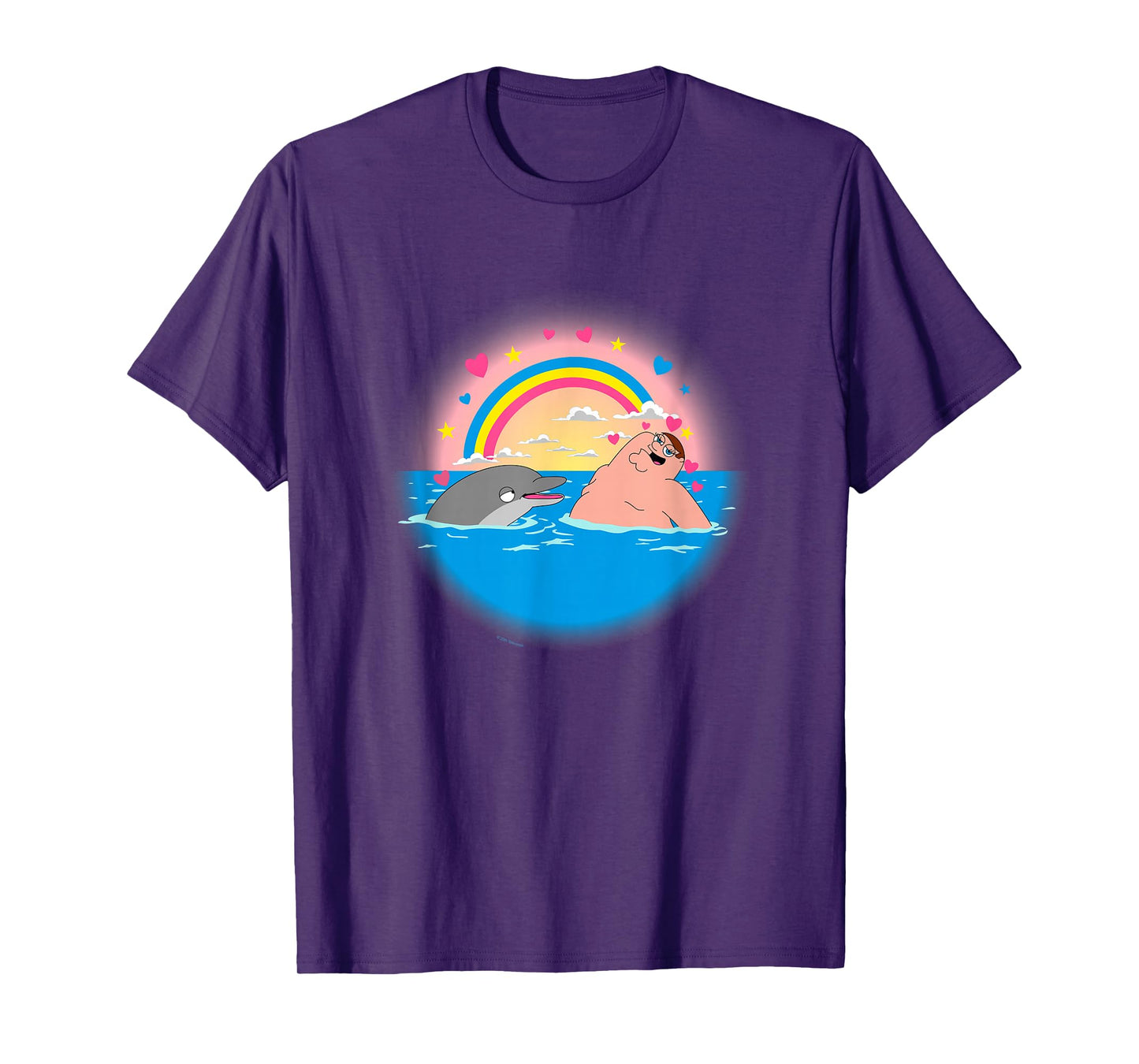Family Guy Peter Dolphin & Rainbow T-Shirt