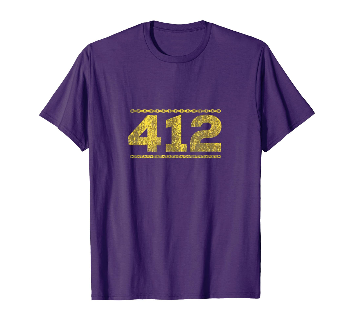 412 Pittsburgh Distressed Chain Yinzer City Retro Gift T-Shirt