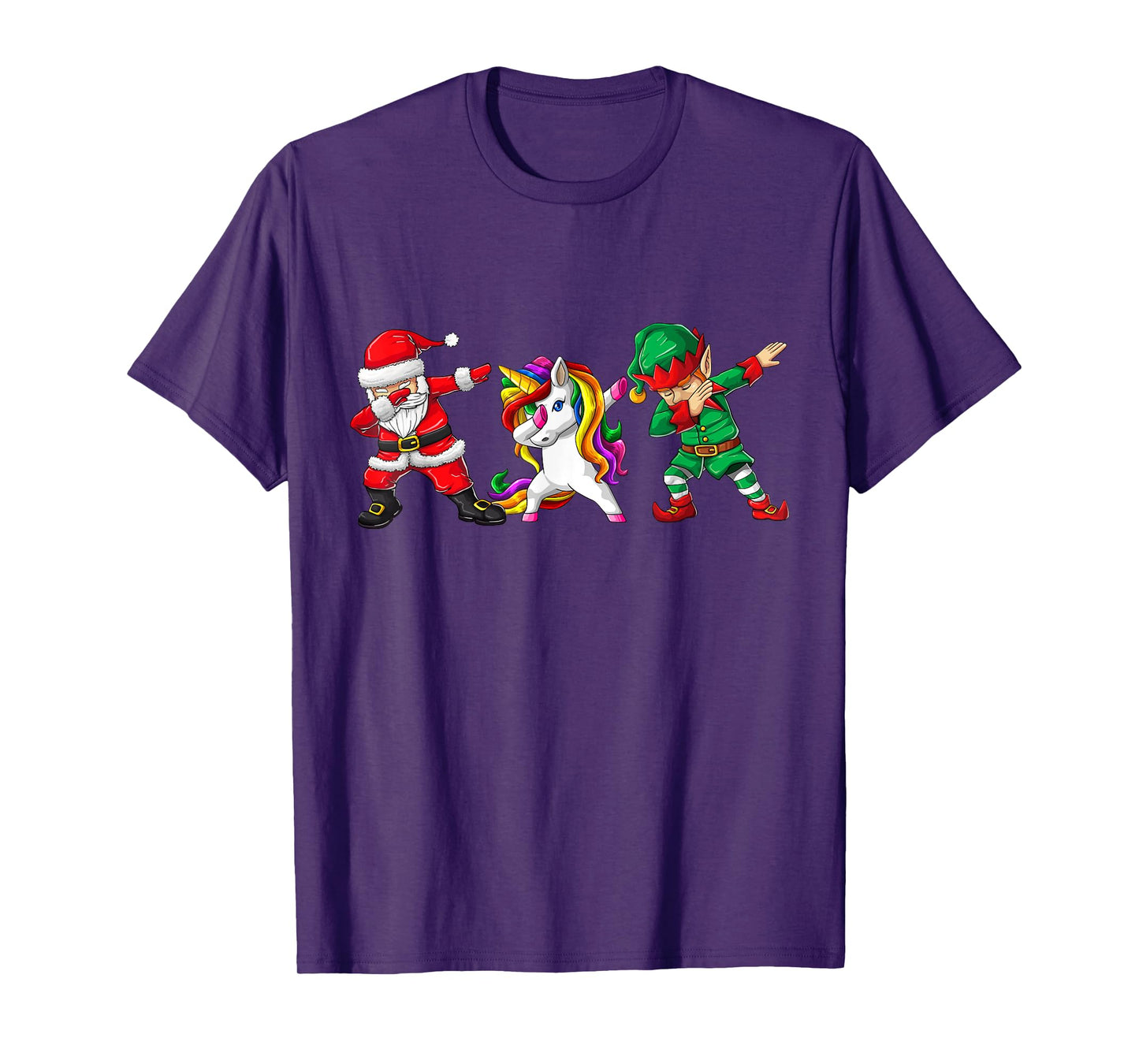Dabbing Santa Elf Unicorn Christmas Kids Boys Men Xmas Gifts T-Shirt