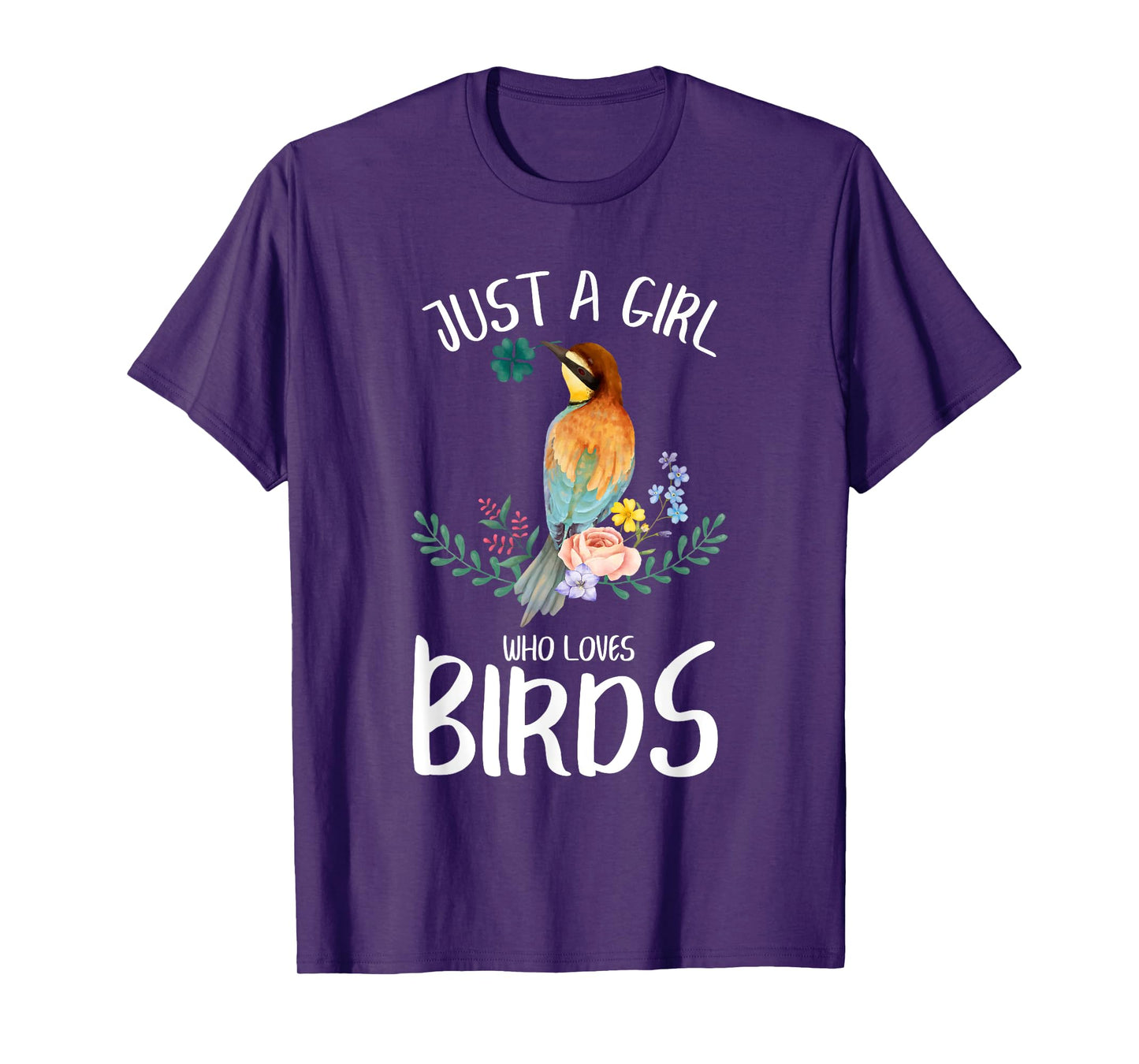 A Girl Who Loves Birds Birding Birdwatching Women T-Shirt