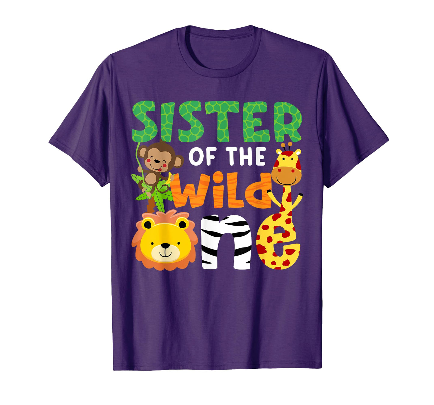 Sister of the Wild One Zoo Theme Bday Safari Jungle Animals T-Shirt