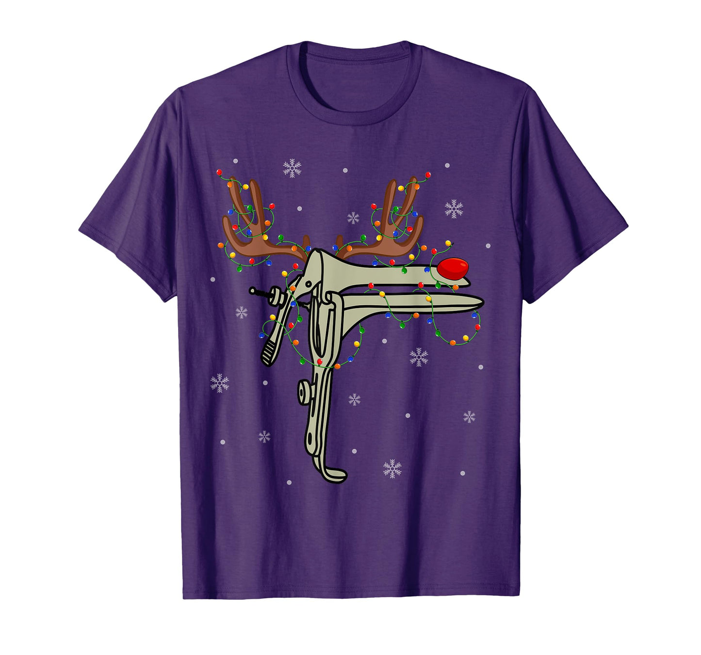 Speculum Reindeer Xmas Light Medical OB GYN Nurse Christmas T-Shirt