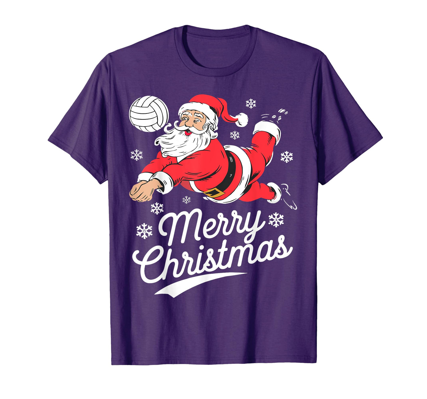 Santa Playing Volleyball Christmas Pajama Cool Sport X-Mas T-Shirt