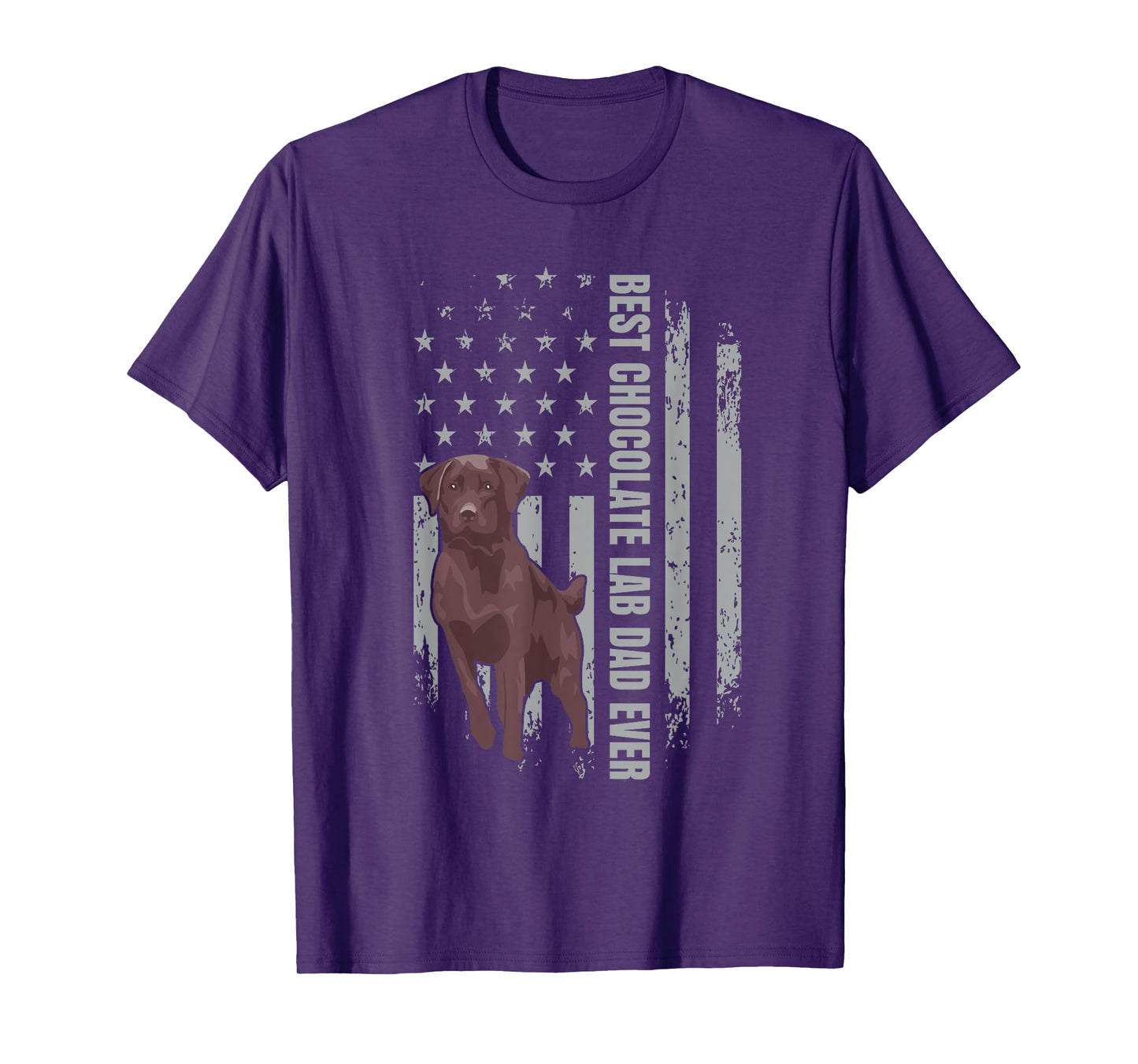 Chocolate Lab Dad American Flag Brown Labrador Retriever T-Shirt