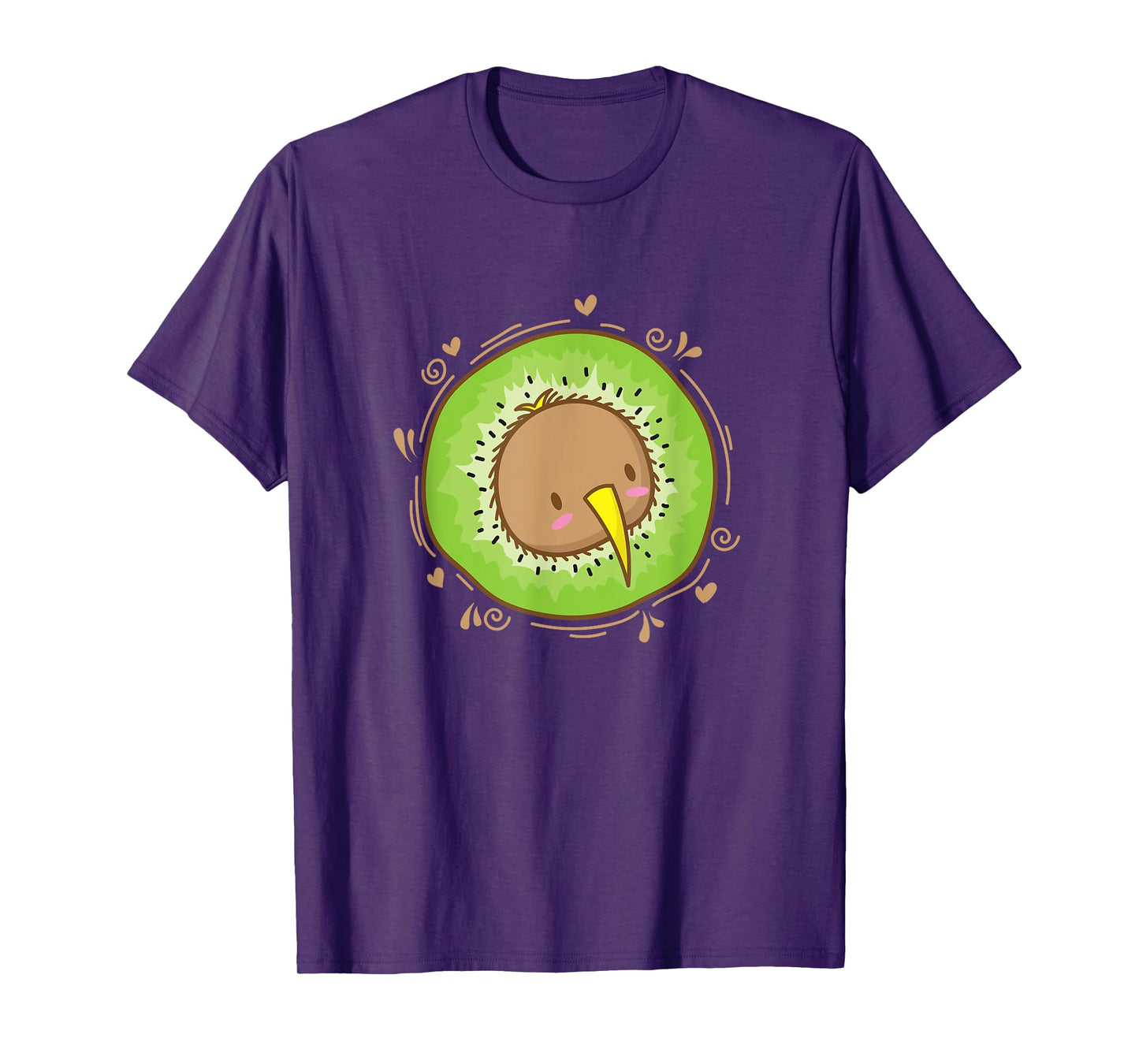 Kiwi Bird Head with Kiwi Fruit T-Shirt