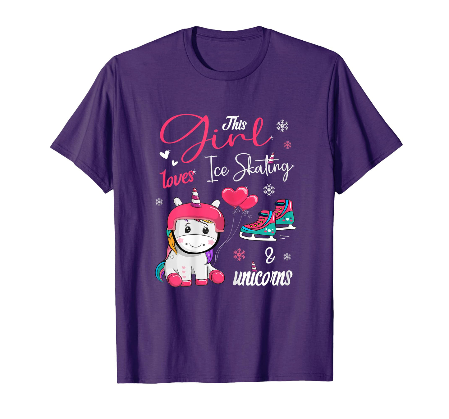 Ice Skating - This Girl Loves Ice Skating And Unicorns T-Shirt