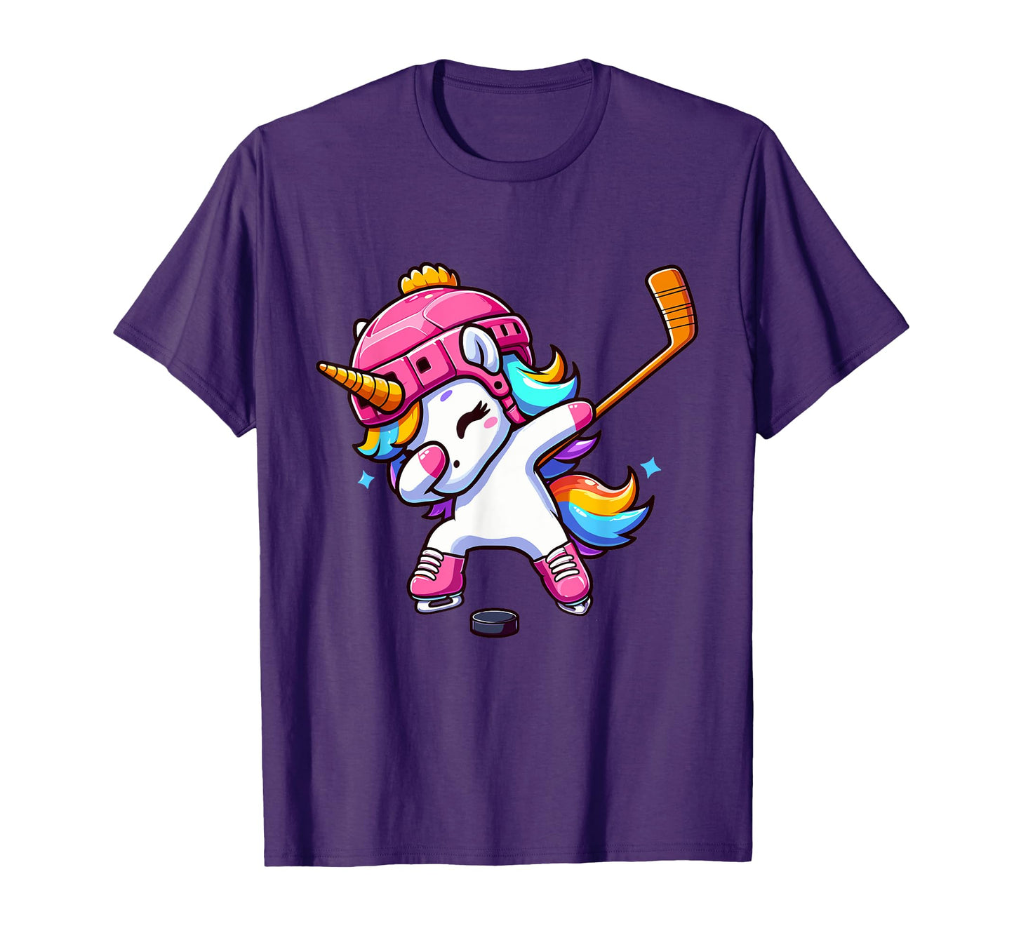 Cute Dabbing Unicorn Ice Hockey Girl Funny Ice Hockey T-Shirt