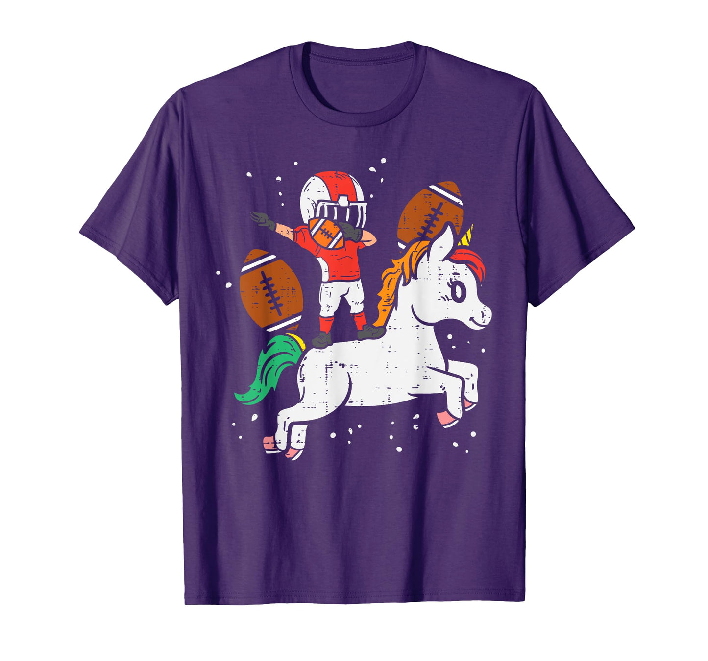 American Football Player Dab Unicorn Cute Sports Girls Kids T-Shirt