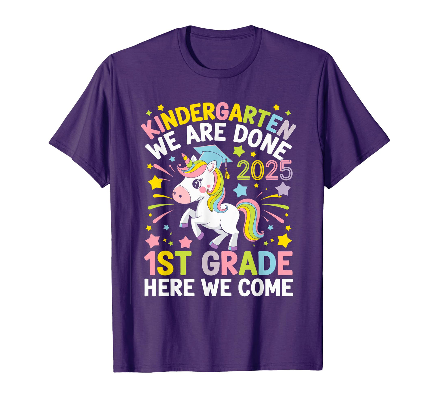 Kindergarten Graduation 2025 Cute Unicorn T-Shirt