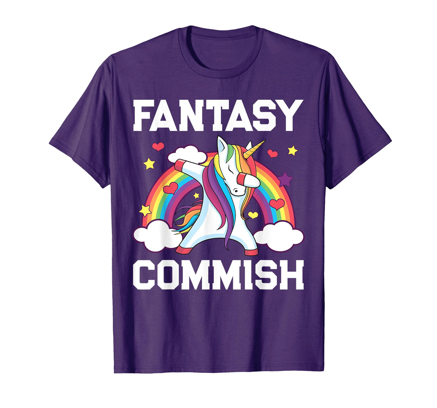 Fantasy Football Commish Funny Dabbing Unicorn Draft Champ T-Shirt
