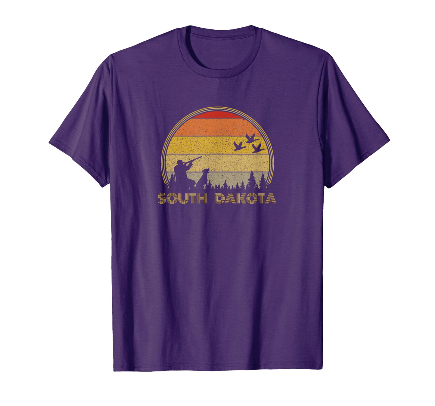 South Dakota Pheasant Hunter Bird Hunting Sunset Retro T-Shirt