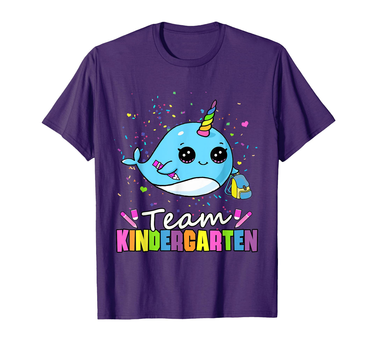 Team Kindergarten Narwhal Kid Kinder Cute Teacher Student T-Shirt