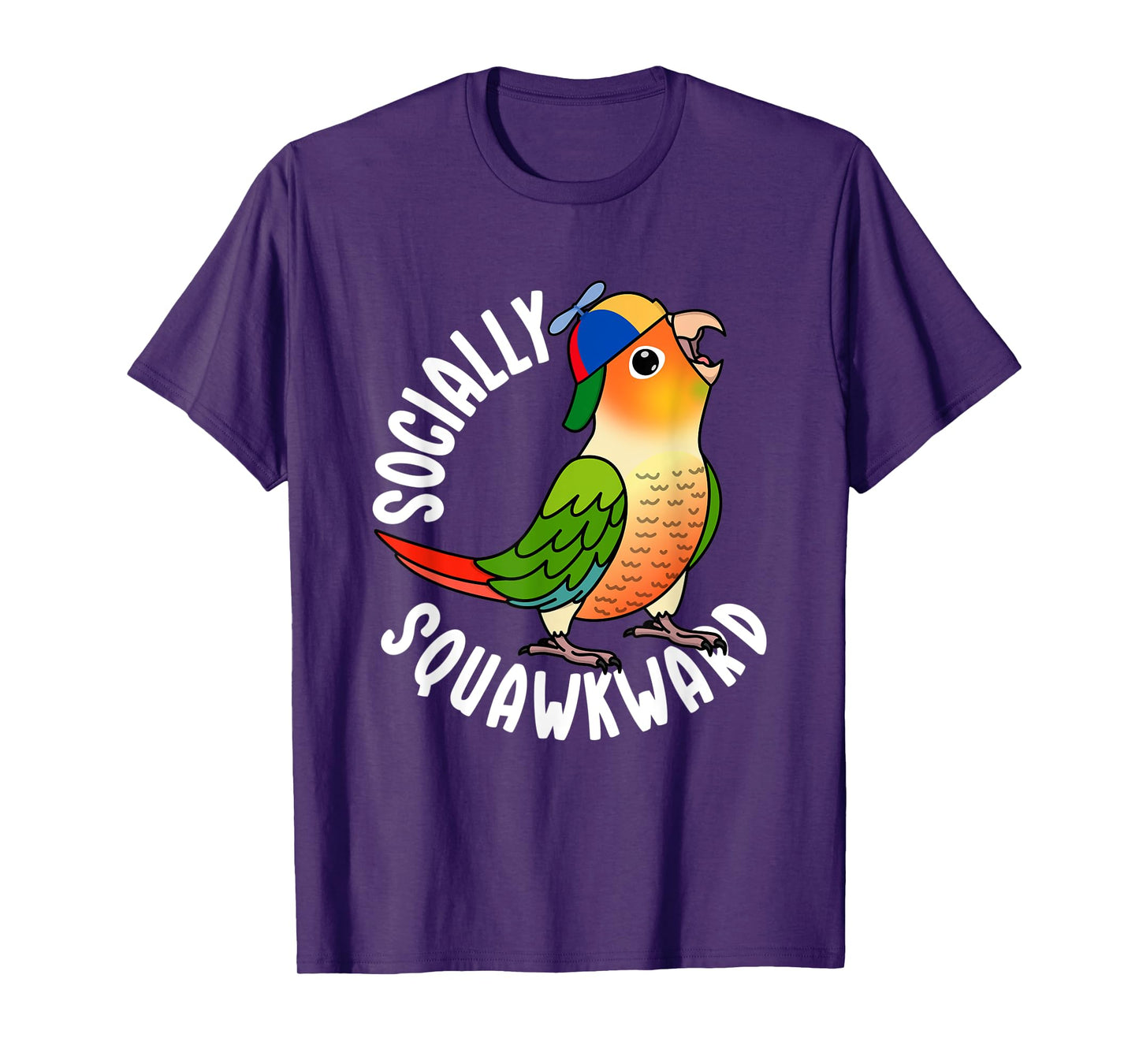 Socially Squawkward Parrot I Green Cheek Pineapple Conure T-Shirt