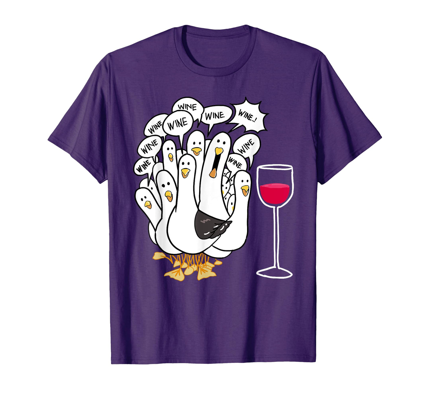 Seagull Wine Funny Bird Lover Drinking Enthusiast Women Gift T-Shirt