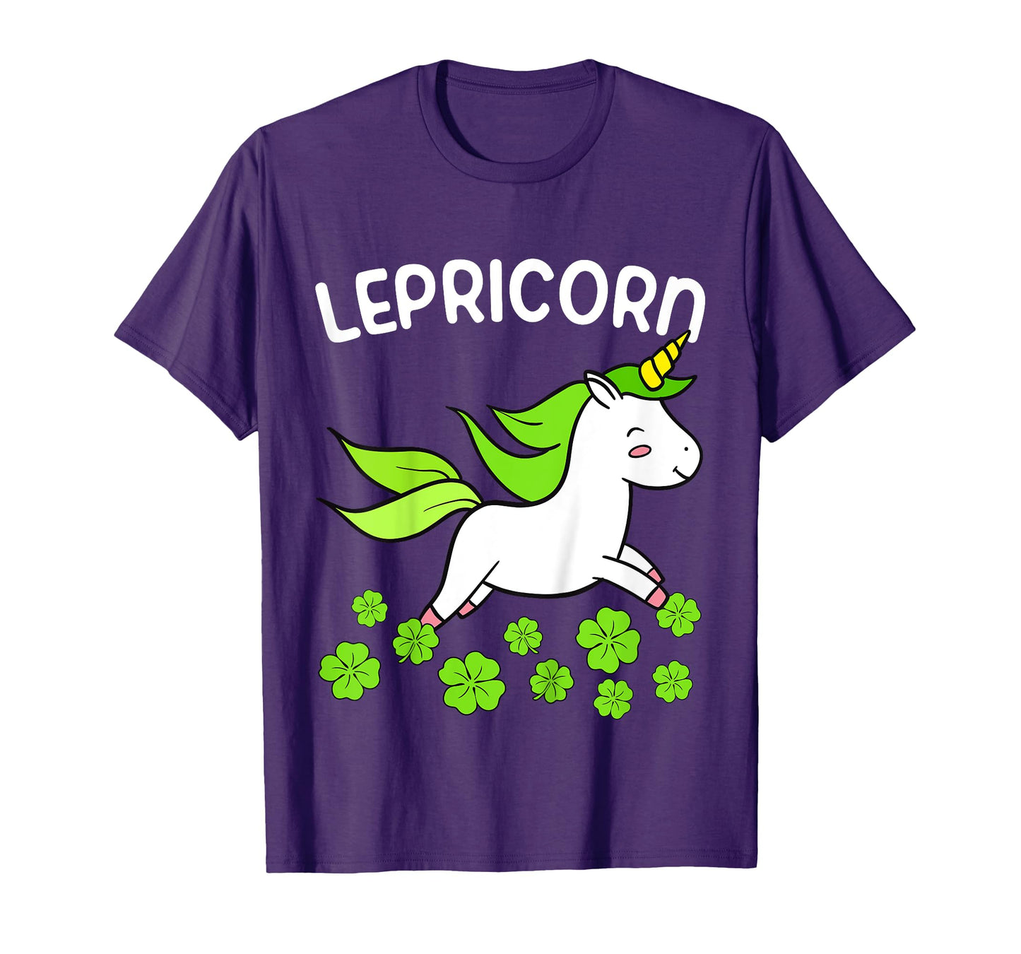 Kids Girls Happy St Patricks Day Unicorn Lepricorn Clover Toddler T-Shirt