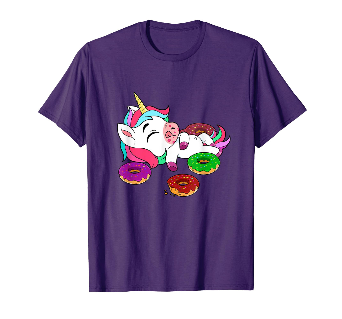 Cute Donut Eating Unicorn Gift Baking Doughnut Adult Kids T-Shirt