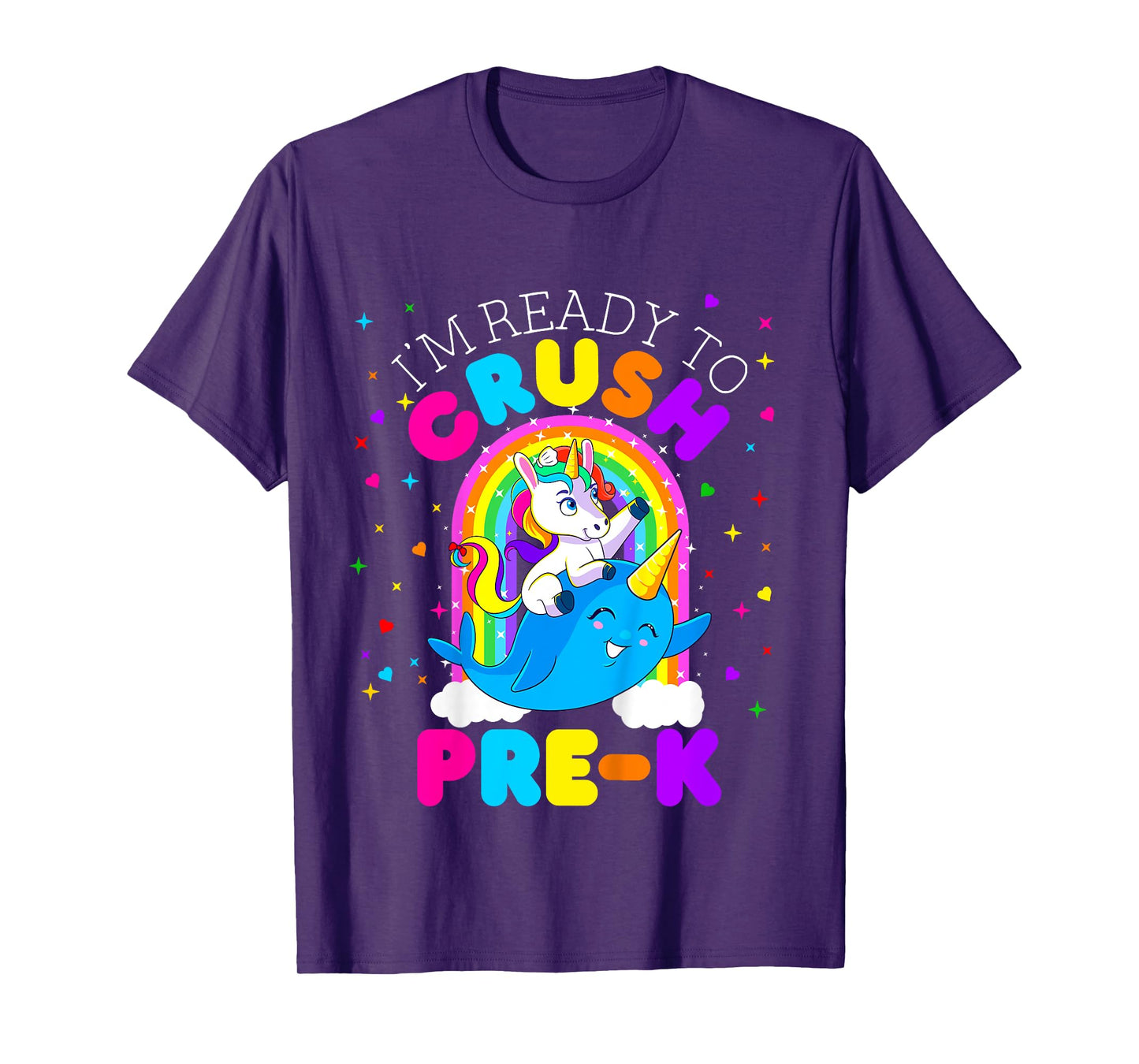 Kids I'm Ready to Crush Pre K Unicorn First Day of PreK Girls T-Shirt