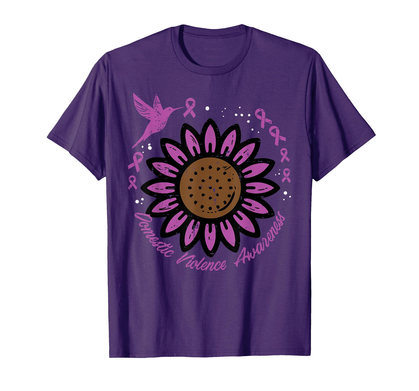 Domestic Violence Awareness Sunflower Bird Men Women Kids T-Shirt