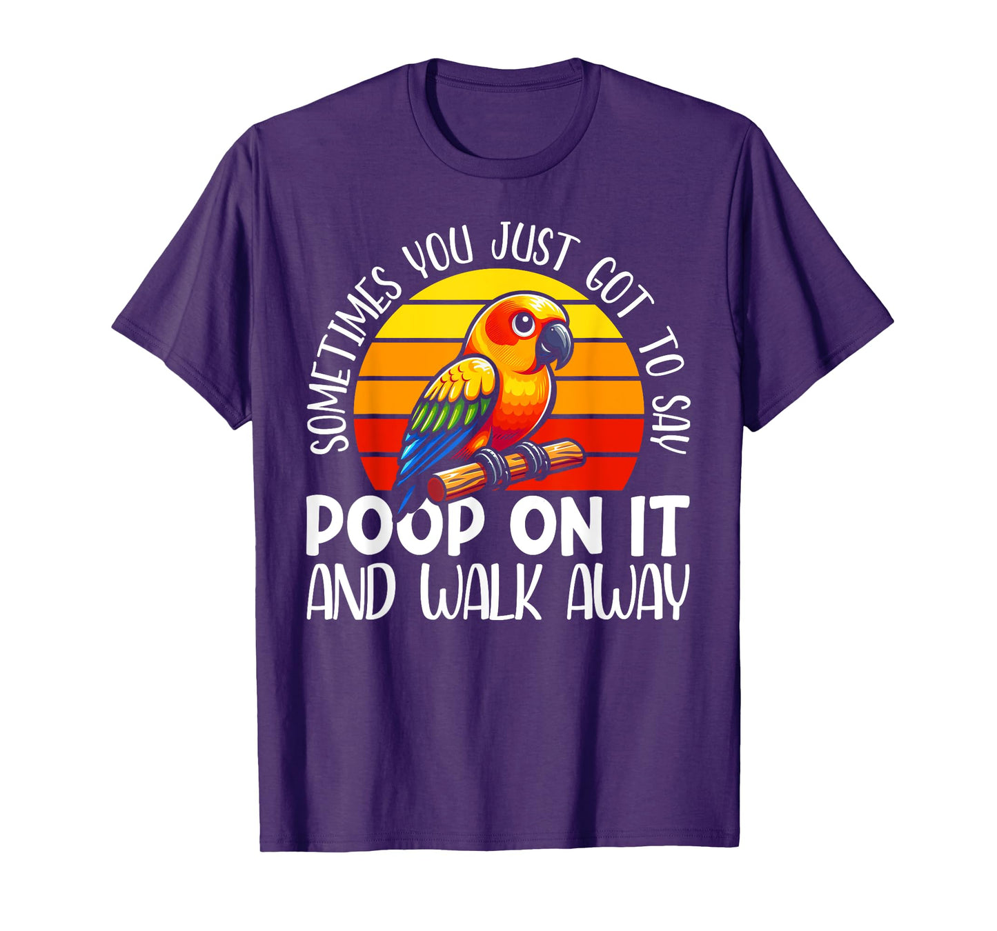 Sun Conure Parakeet Tee - Unisex Adults, Kids - Black - Bird Print - Short Sleeve - T-Shirt - Small