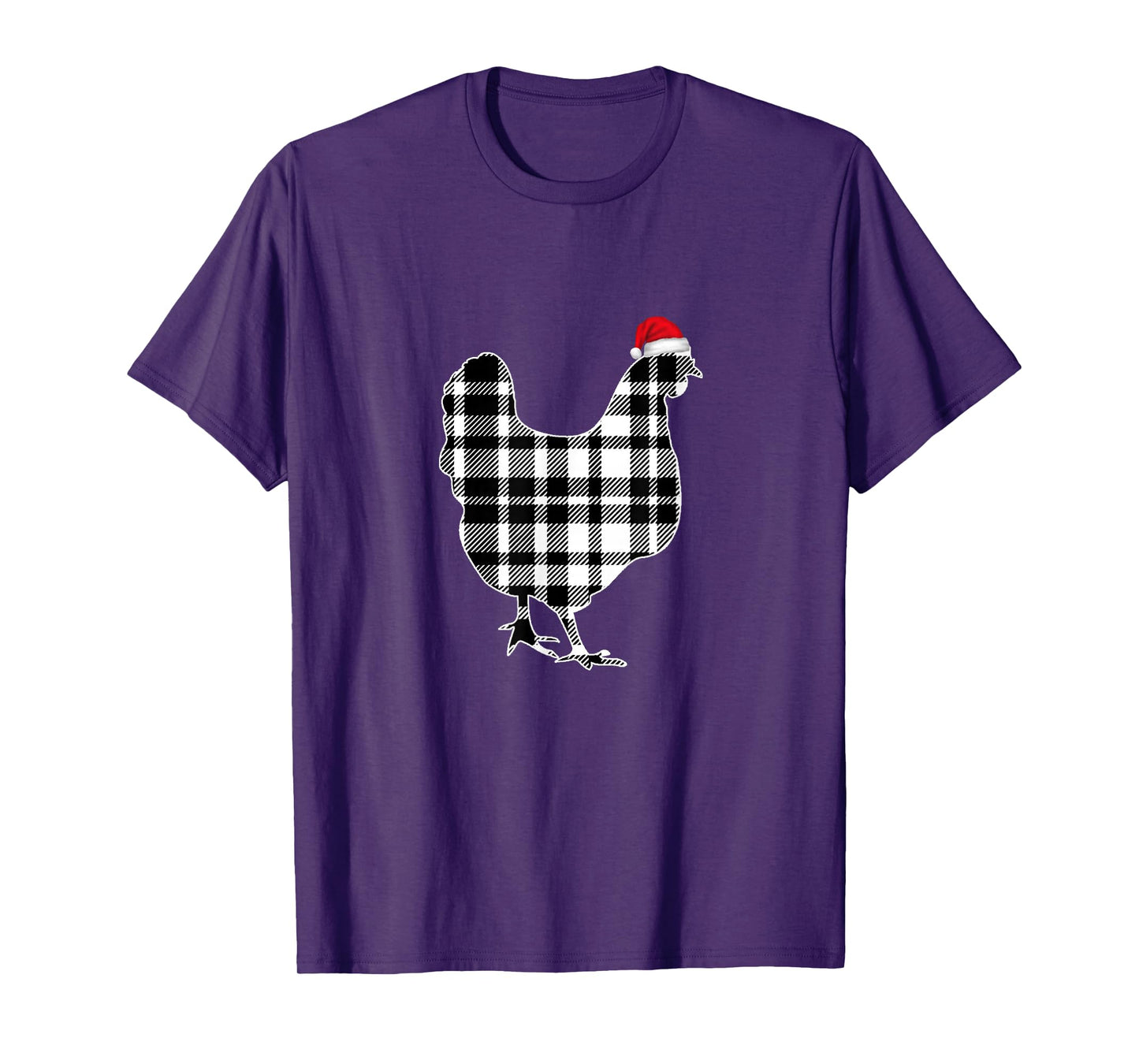 Chicken Christmas Shirt Black And White Buffalo Plaid Pajama T-Shirt