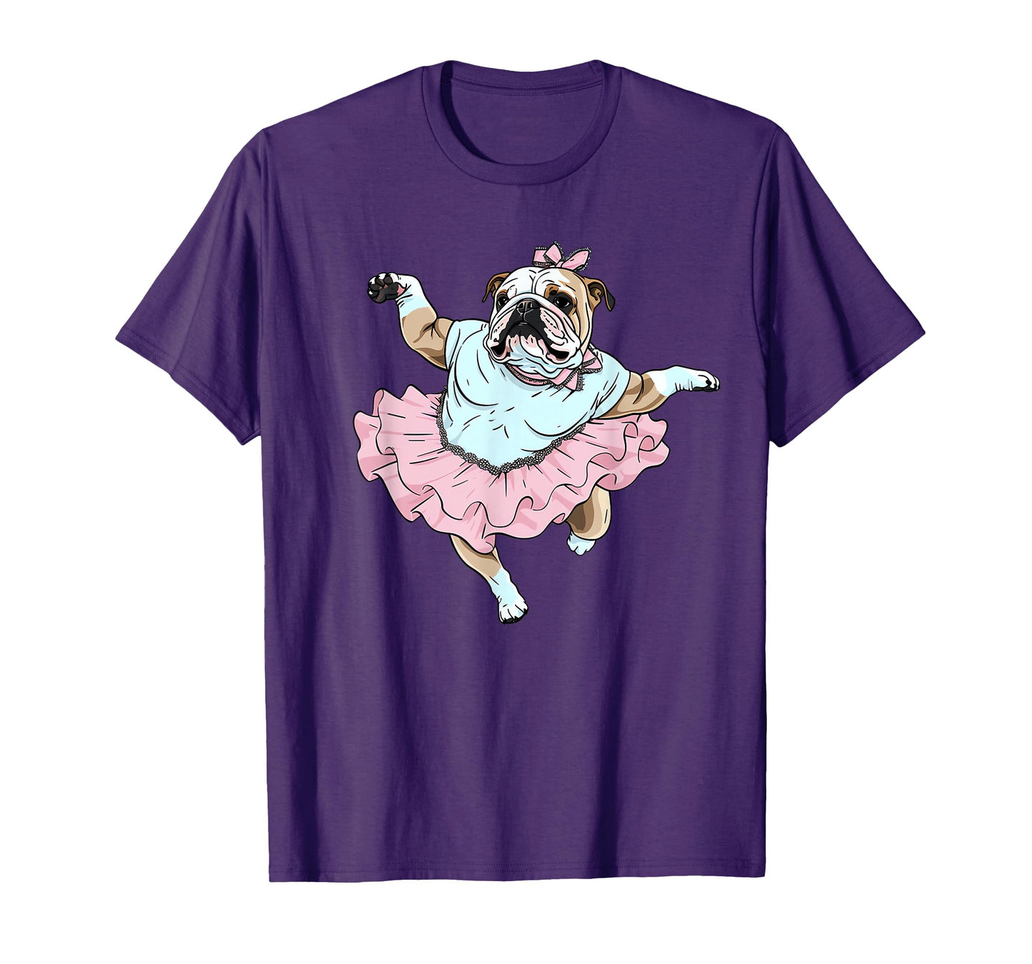 English Bulldog Ballerina Funny Dog Ballet T-Shirt for Men Women Kids