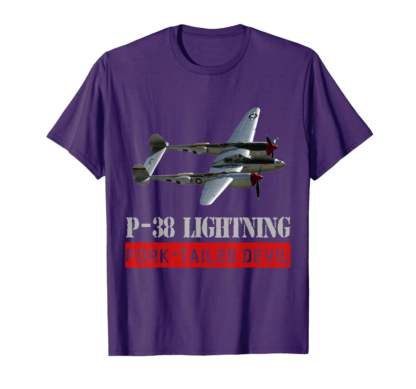P-38 Lightning War bird, The fork tailed Devil t-shirt T-Shirt