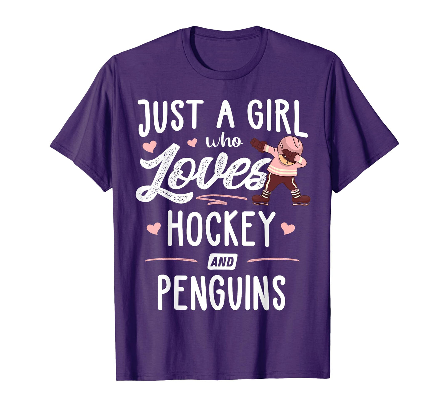 Just A Girl Who Loves Hockey And Penguins Gift Women T-Shirt