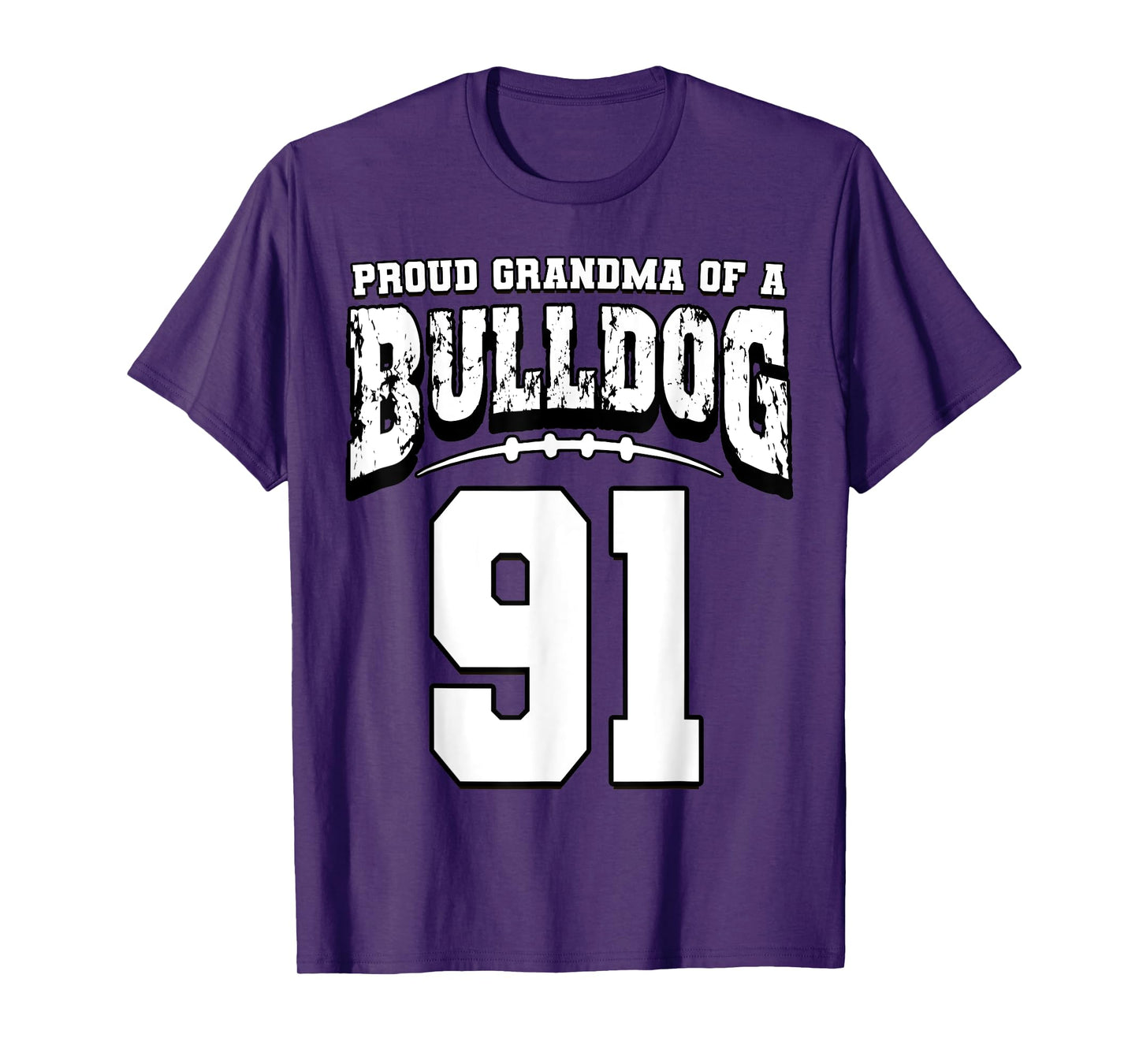 Proud Bulldog Football Grandma Of Player 91 T-Shirt