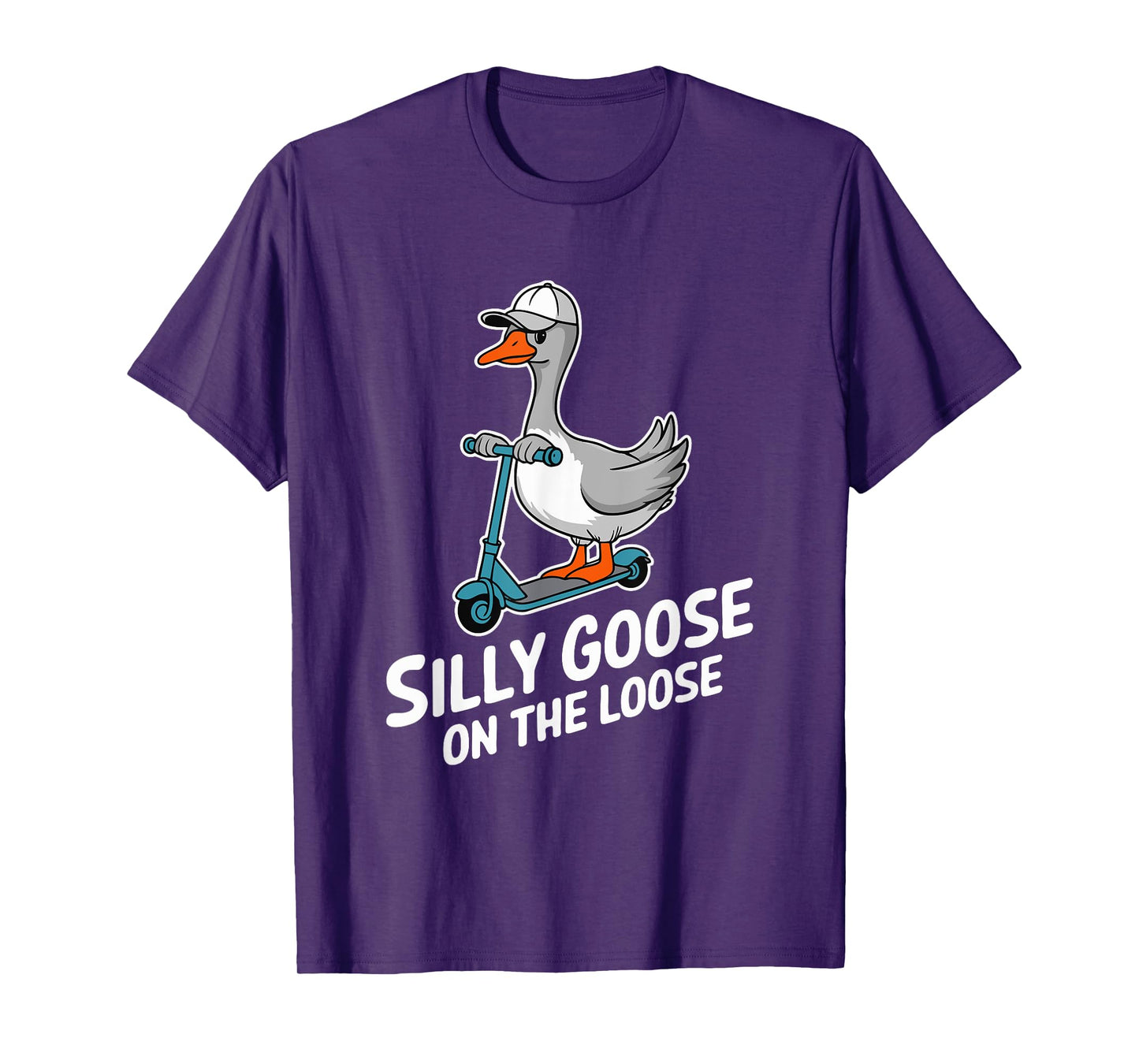 Funny Scooter Silly Goose on the loose Bird Animal Quirky T-Shirt