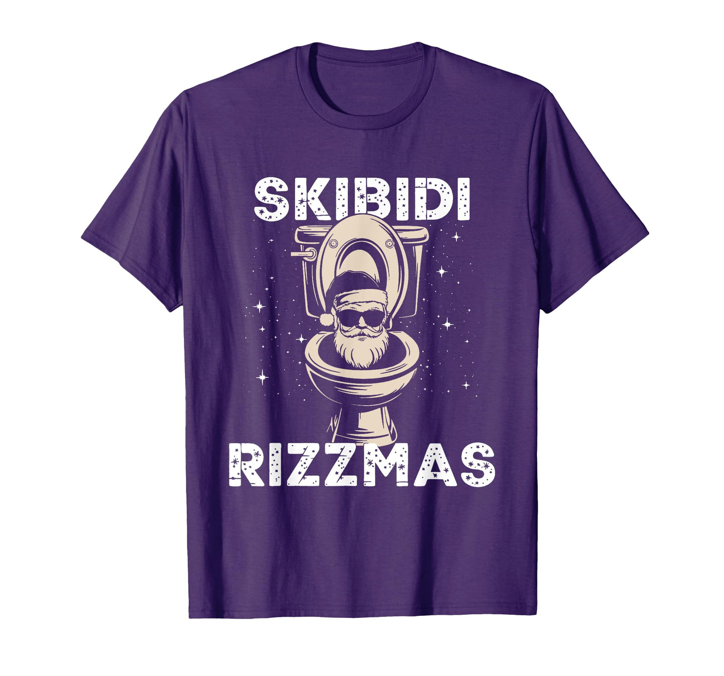 Skibidi Rizzmas Funny Toilet Santa White Elephant Christmas T-Shirt