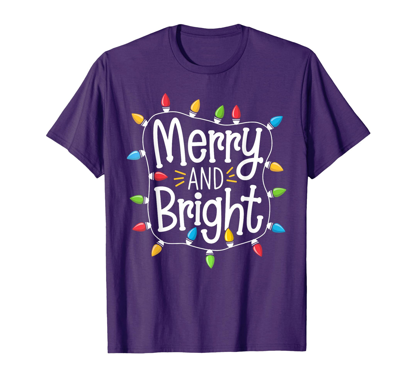 Merry And Bright Santa Christmas Xmas Lights Pajamas Holiday T-Shirt