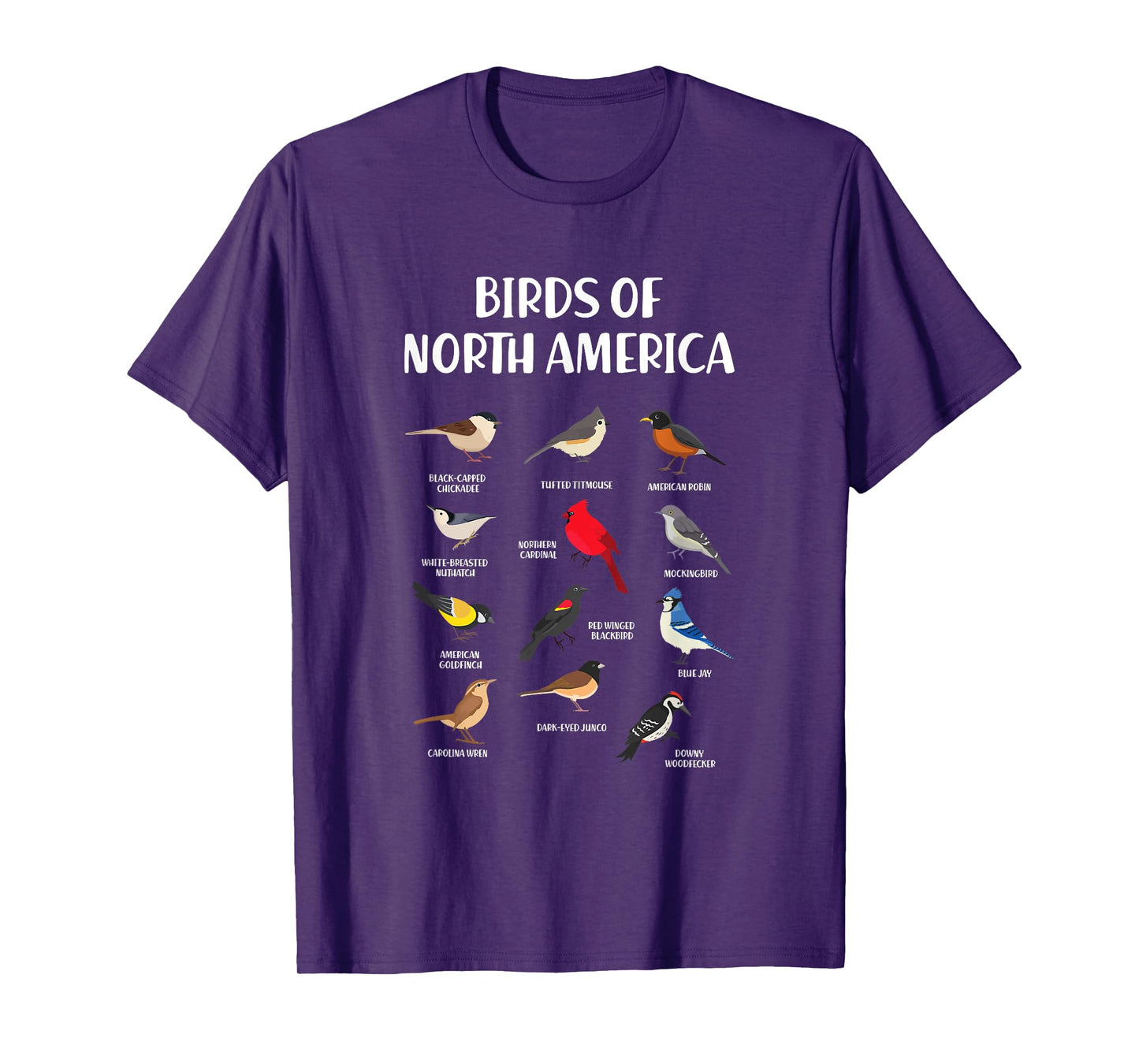 Birds Species North America USA Ornithologist Gift Bird T-Shirt