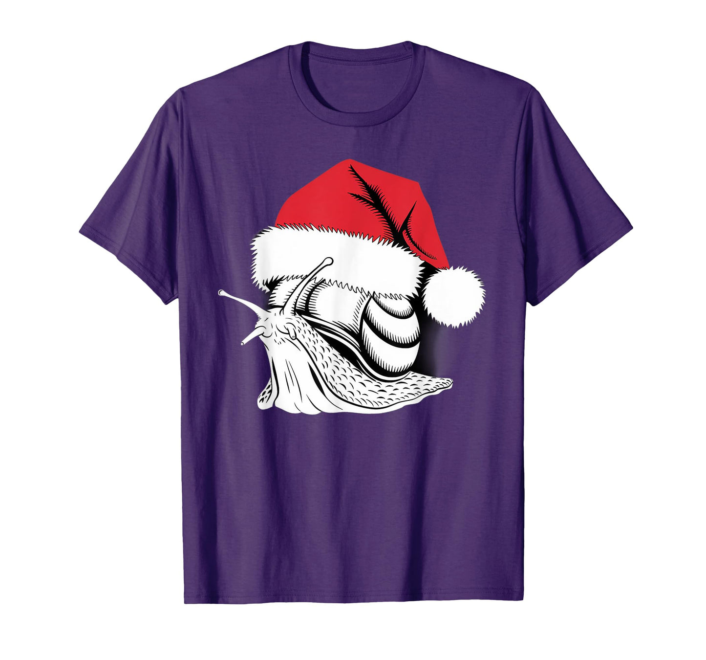 Joyful Snail Santa on Snail Christmas T-Shirt