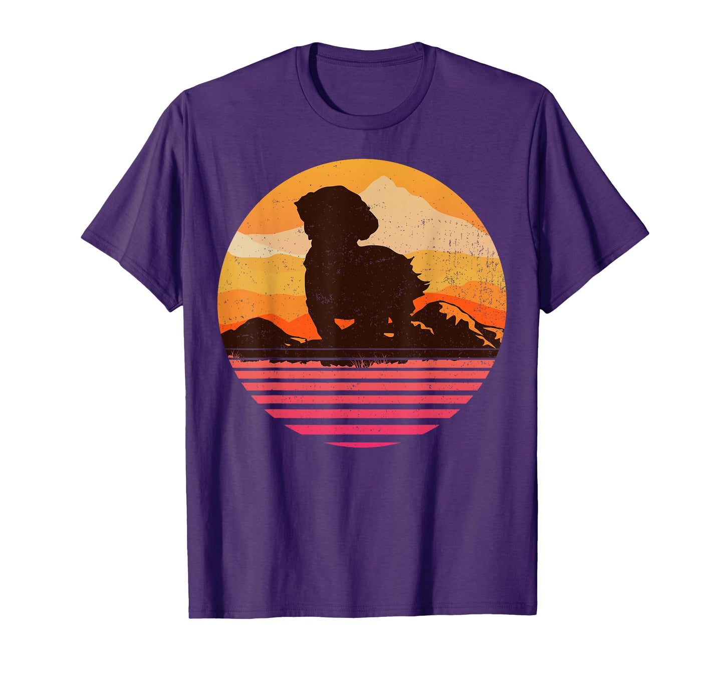MAL-SHI With Sun Mountain Vintage Retro T-Shirt