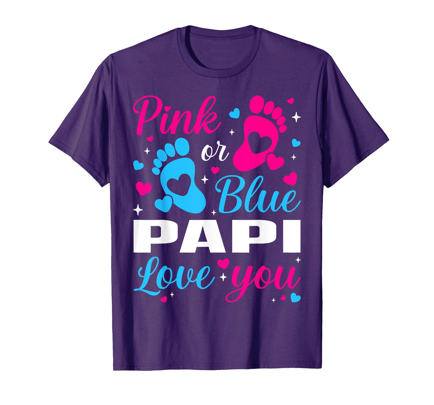 Gender Reveal Pink or Blue Papi Loves you Family T-Shirt