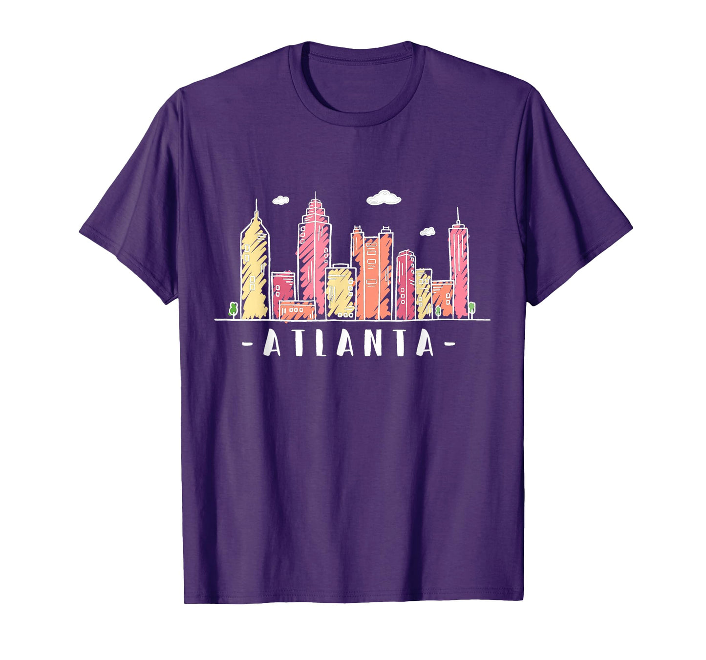 Atlanta Skyline Georgia Colourful City Souvenir Gift T-Shirt